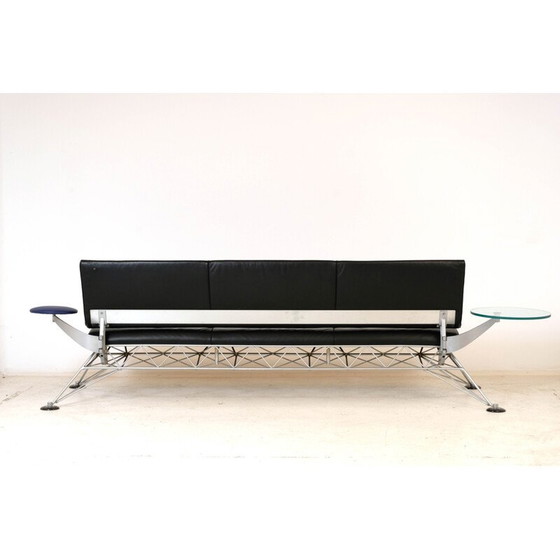 Image 1 of Vintage Leder Wing 3-seter Sofa von Roy Fleetwood für Vitra, 1990er Jahre