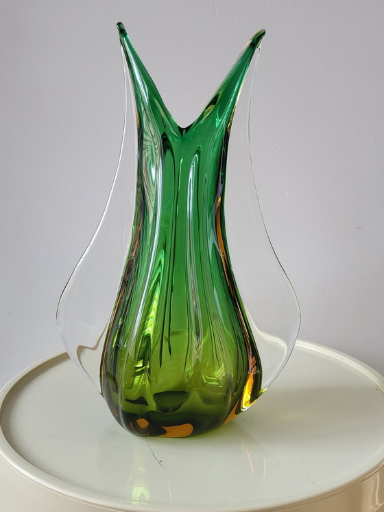 Image 1 of Ährenvase aus Muranoglas, Sommserso-Technik, Seguso Flavio Poli, Italien, mehrfarbig