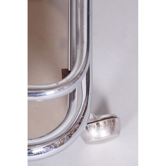 Image 1 of Servierwagen aus Chrom und Rauchglas, Mid Century, Tschechien 1960er Jahre