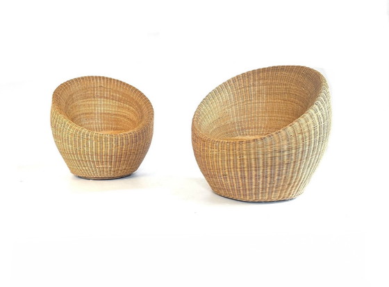 Image 1 of 2X Rattan Schalensitz