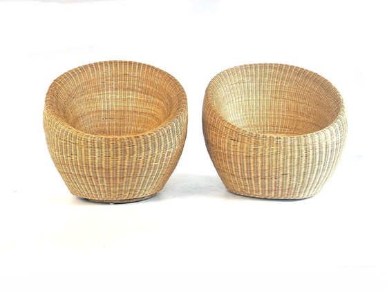 Image 1 of 2X Rattan Schalensitz