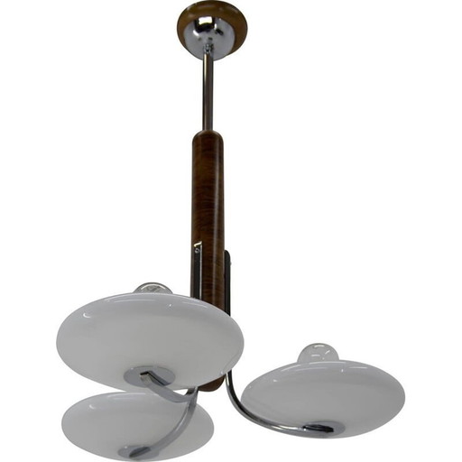 Weißer Opalglas-Kronleuchter im Art-Deco-Stil von Jindrich Halabala für Up Zavody, 1930