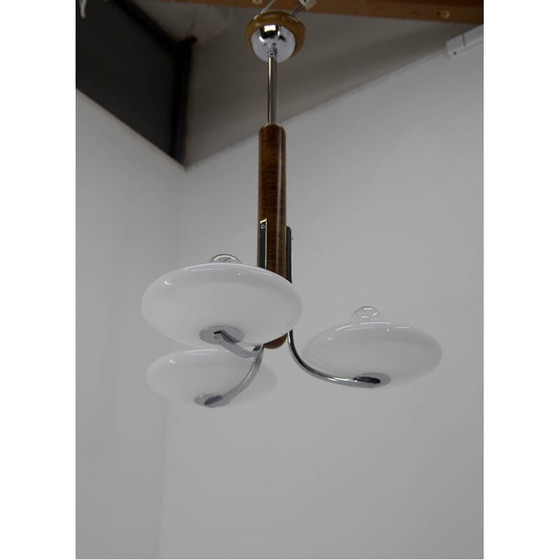 Image 1 of Weißer Opalglas-Kronleuchter im Art-Deco-Stil von Jindrich Halabala für Up Zavody, 1930