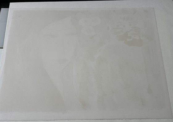 Image 1 of Walasse Ting, Komposition mit Frau und Katze, 1985 Lithographie, signiert