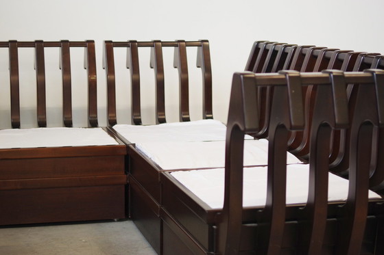 Image 1 of 1970S Modulares Buchenholzsofa von Frigerio - Original Stoffpolsterung, 6er Set