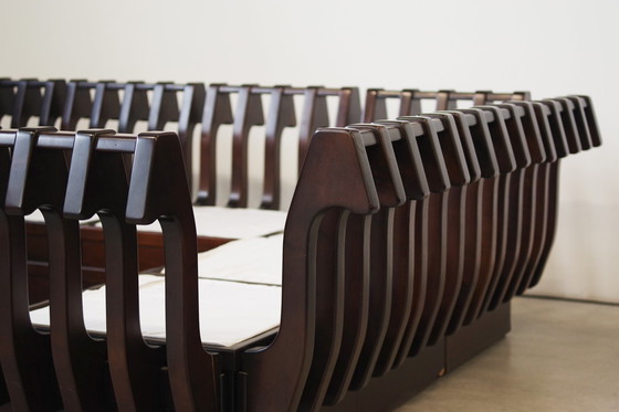 Image 1 of 1970S Modulares Buchenholzsofa von Frigerio - Original Stoffpolsterung, 6er Set