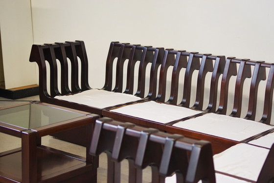 Image 1 of 1970S Modulares Buchenholzsofa von Frigerio - Original Stoffpolsterung, 6er Set