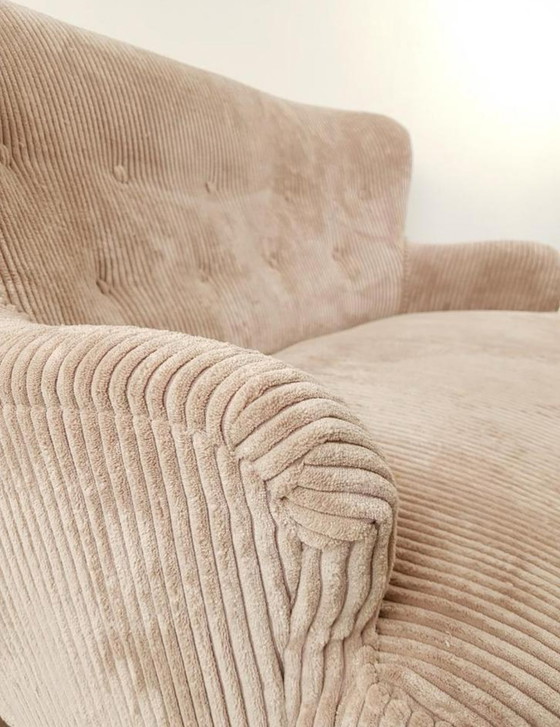 Image 1 of Vintage Artifort Theo Ruth Sofa neu gepolstert rosa Rippe