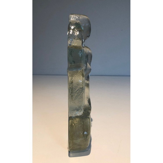 Image 1 of Vintage-Skulptur, die eine nackte Frau darstellt, die im Glas posiert, 1970