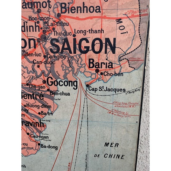 Image 1 of Vintage Schule Plakat Vidal lablache n°40 Cochinchine