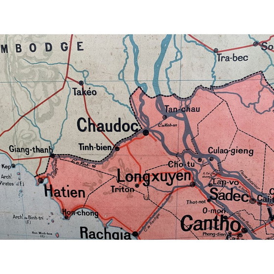 Image 1 of Vintage Schule Plakat Vidal lablache n°40 Cochinchine