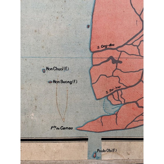 Image 1 of Vintage Schule Plakat Vidal lablache n°40 Cochinchine