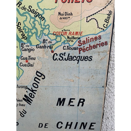 Image 1 of Vintage Schule Plakat Vidal lablache n°40 Cochinchine