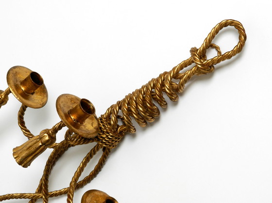 Image 1 of Wunderschöner großer italienischer Regency Wandkerzenhalter aus vergoldetem Eisen aus der Mid Century von Li Puma Firenze