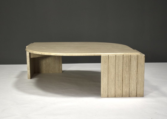 Image 1 of Roche Bobois Couchtisch aus Travertin - Frankreich, ca. 70er Jahre Design
