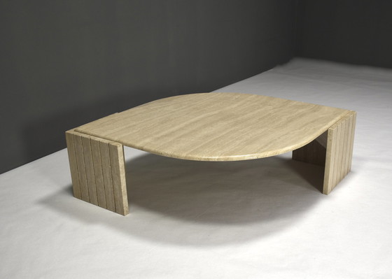 Image 1 of Roche Bobois Couchtisch aus Travertin - Frankreich, ca. 70er Jahre Design