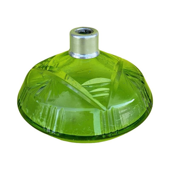 Image 1 of Art Deco Toilettengarnitur aus Glas mit Blumen, Deutschland 1930