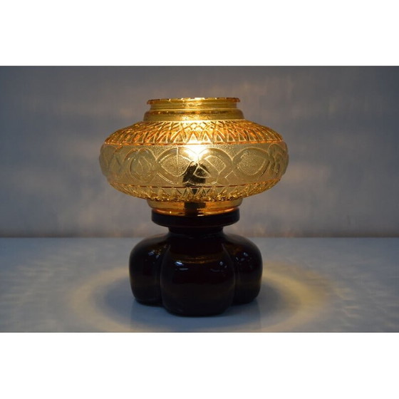 Image 1 of Vintage Tischlampe aus Keramik und Glas, Tschechoslowakei 1960