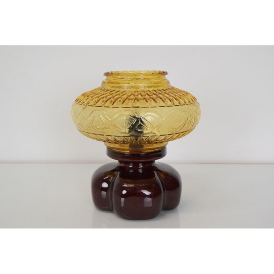 Image 1 of Vintage Tischlampe aus Keramik und Glas, Tschechoslowakei 1960