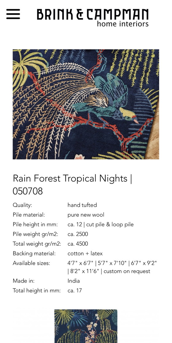 Image 1 of Brink & Campman Sanderson Rainforest Teppich