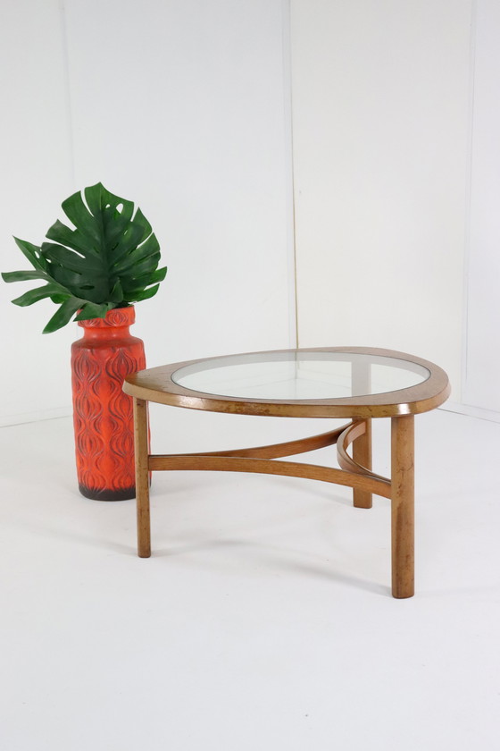 Image 1 of Nathan Couchtisch mit Glas 'Tilbury' Vintage