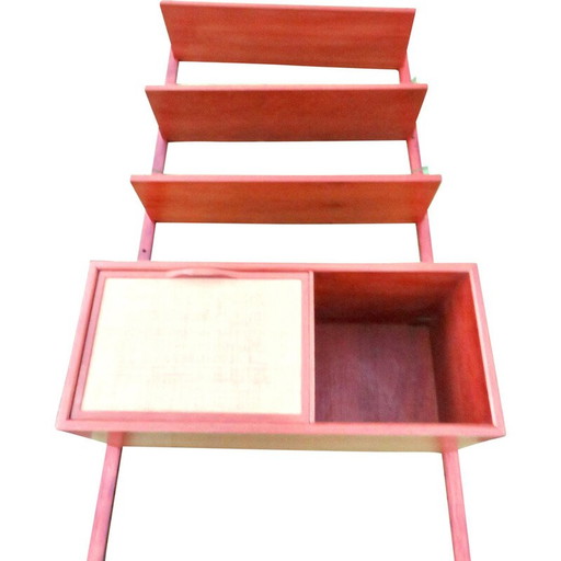 Vintage-Wandregal mit Teakholz-Schreibkasten von Poul Cadovius, Dänemark 1960
