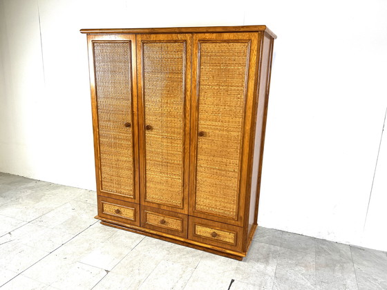 Image 1 of Roche Bobois Kleiderschrank aus Rattan und Bambus von Maugrion