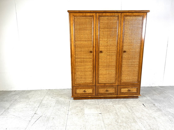 Image 1 of Roche Bobois Kleiderschrank aus Rattan und Bambus von Maugrion