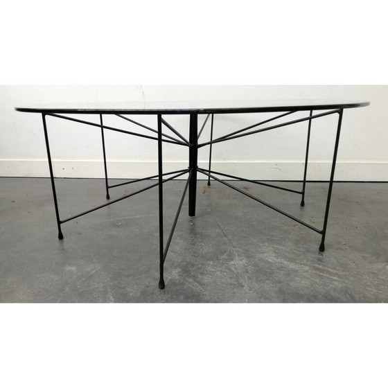 Image 1 of Vintage Spinne Couchtisch aus schwarz lackiertem Metall, 1950er Jahre