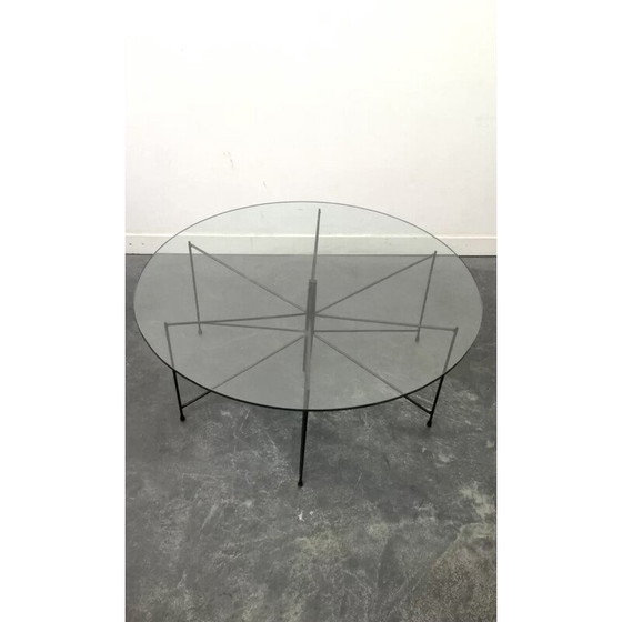 Image 1 of Vintage Spinne Couchtisch aus schwarz lackiertem Metall, 1950er Jahre