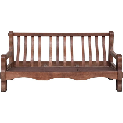 Brutalistisches Eichenholz-Wohnzimmer-Set aus der Mitte des Jahrhunderts, Holland 1970er