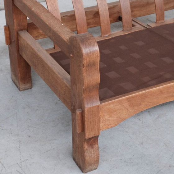 Image 1 of Brutalistisches Eichenholz-Wohnzimmer-Set aus der Mitte des Jahrhunderts, Holland 1970er