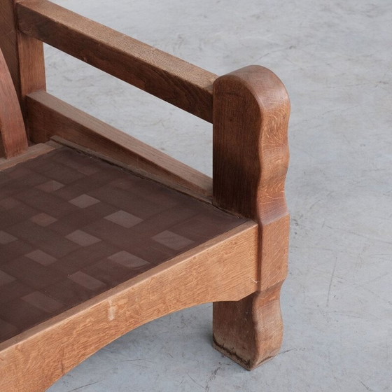 Image 1 of Brutalistisches Eichenholz-Wohnzimmer-Set aus der Mitte des Jahrhunderts, Holland 1970er