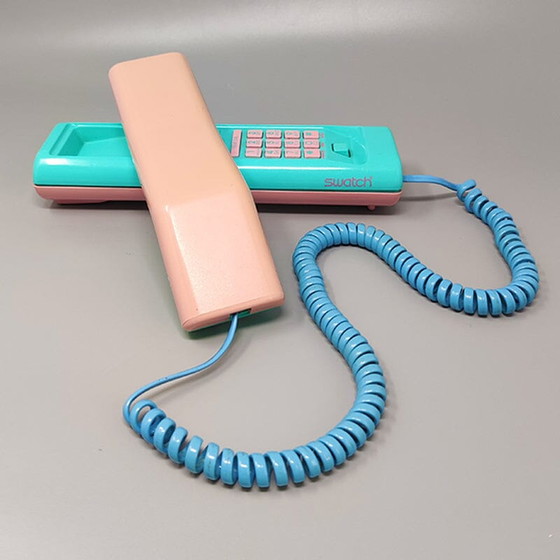 Image 1 of Vintage Swatch Twin Phone „1. Modell“. Memphis -Stil