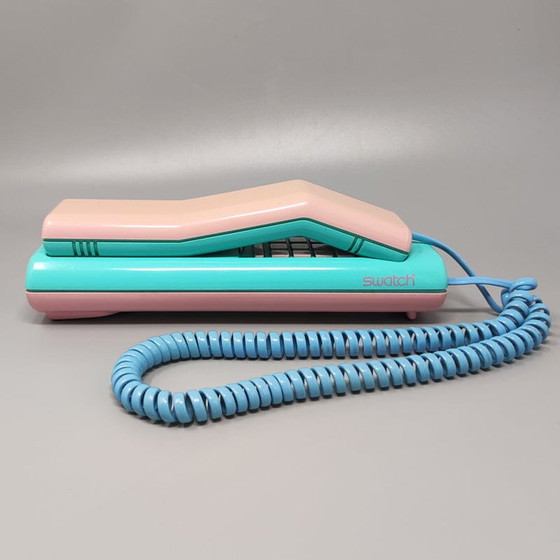 Image 1 of Vintage Swatch Twin Phone „1. Modell“. Memphis -Stil