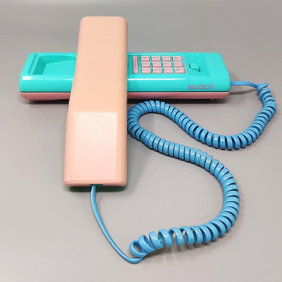 Image 1 of Vintage Swatch Twin Phone „1. Modell“. Memphis -Stil