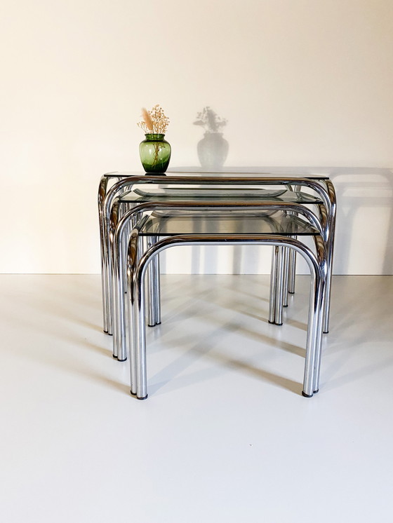 Image 1 of Chromspiegelset aus der Mitte des Jahrhunderts