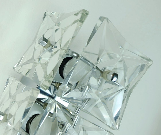 Image 1 of Kinkeldey Wandleuchte aus Kristallglas und Chrom, 1960er Jahre