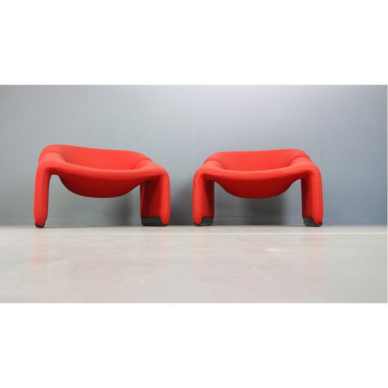 Image 1 of Paar alte F598 Stoffstühle von Pierre Paulin für Artifort, Niederlande 1972