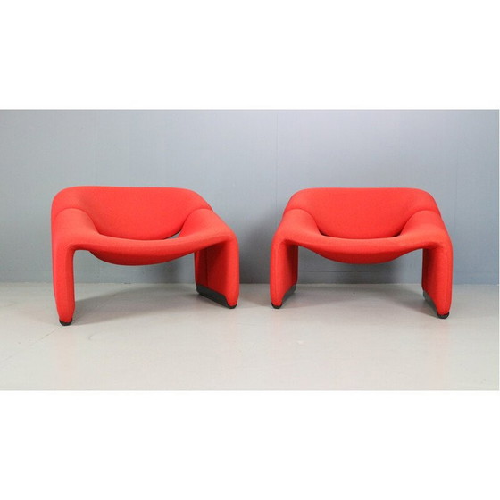 Image 1 of Paar alte F598 Stoffstühle von Pierre Paulin für Artifort, Niederlande 1972