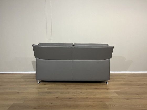 Image 1 of Neu Leolux Paian 2-Sitzer Sofa Grau Leder Design Hugo De Ruiter