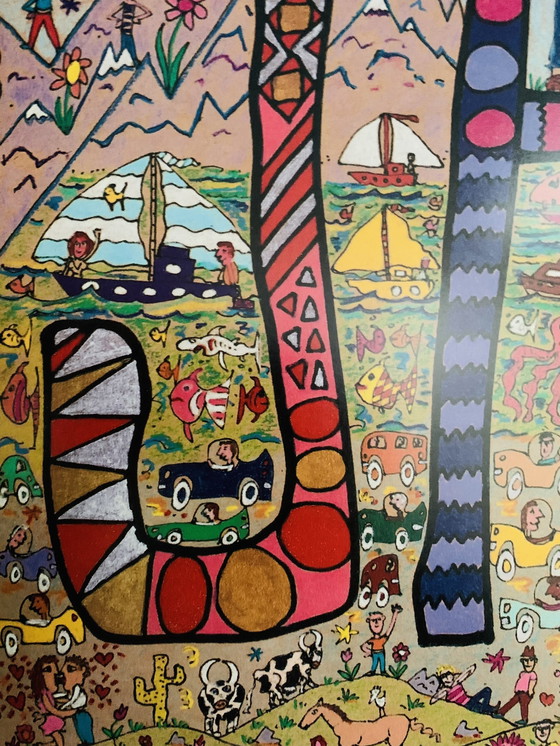 Image 1 of James Rizzi: "Erstes Ausstellungsplakat, 1988"