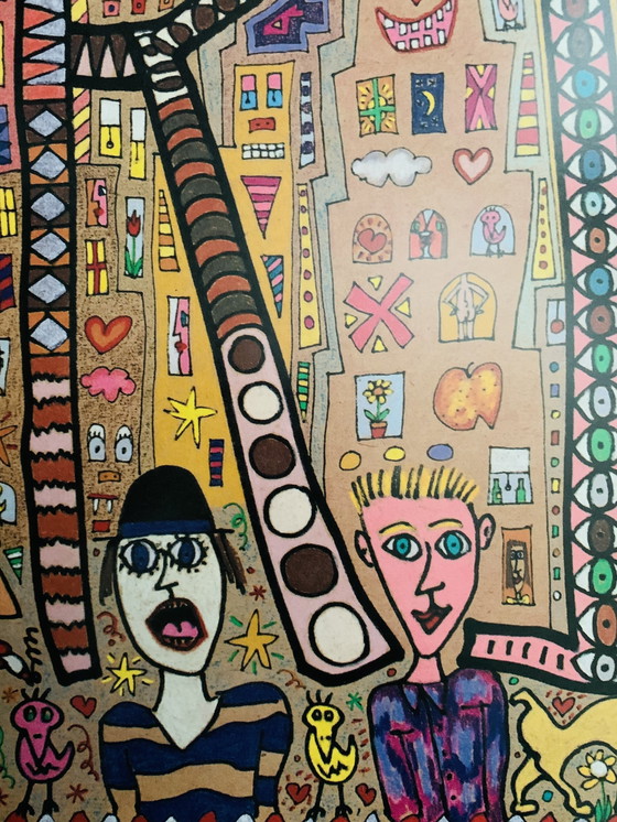 Image 1 of James Rizzi: "Erstes Ausstellungsplakat, 1988"