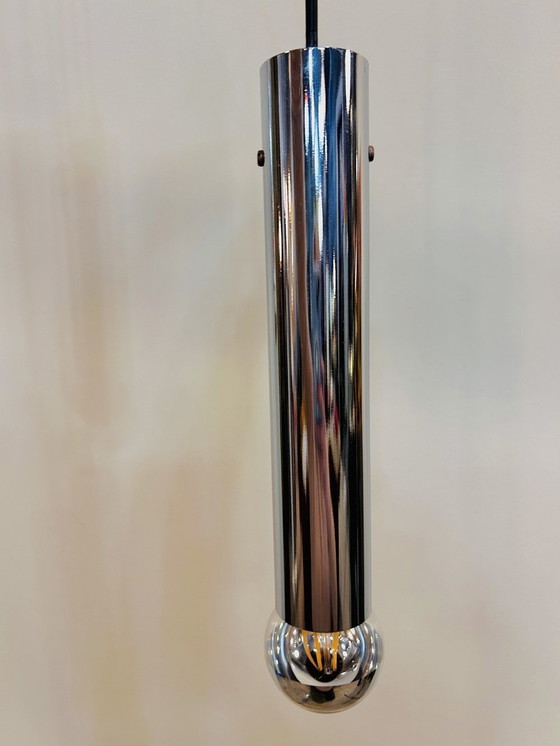 Image 1 of Wasserfall Hängeleuchte Mit 3 Leuchten Aus Chrom Röhrenförmig