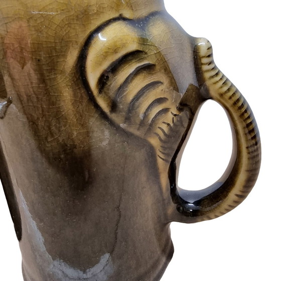 Image 1 of Vintage Thai Celadon Becher Elefant 60er Jahre