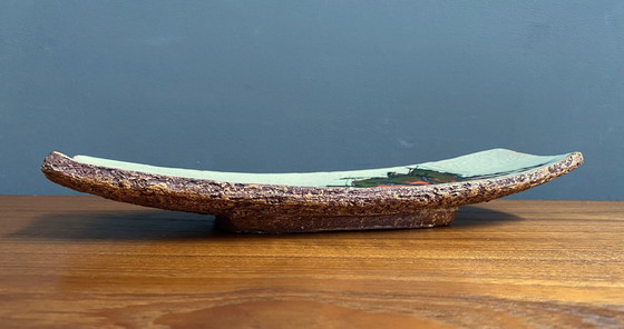 Image 1 of Keramisches Tablett mit Blattdekor von Jan Van Erp 1960S