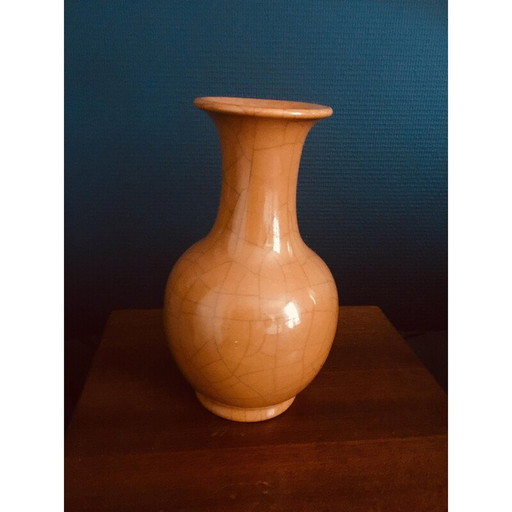 Vase aus glasierter Keramik von Pol Chambost