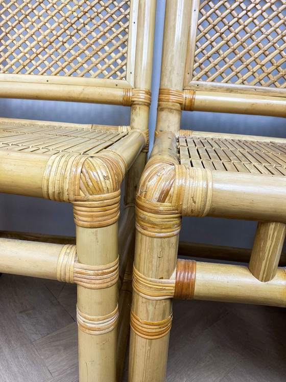 Image 1 of Bambus Essecke mit Esstisch und vier Stühlen