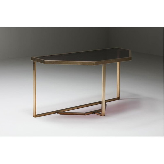 Image 1 of Ein Paar Konsolentische aus Glas und Messing von Maison Jansen, 1970er Jahre