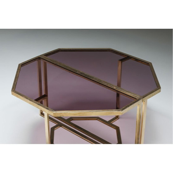 Image 1 of Ein Paar Konsolentische aus Glas und Messing von Maison Jansen, 1970er Jahre